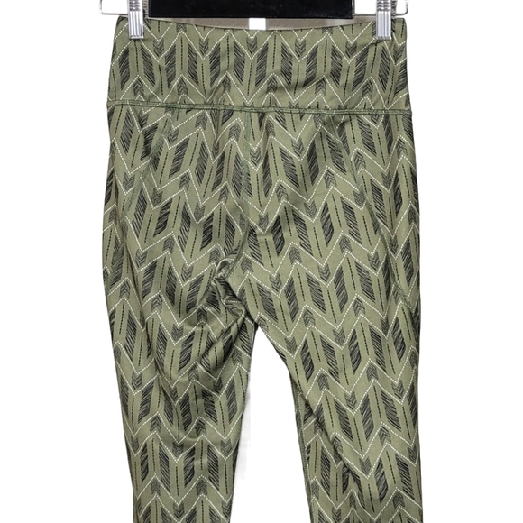 Lucy Brand Green Printed Leggings Sz S Olive Green - Picture 6 of 7